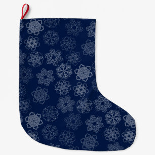 Meia De Natal Grande Floco de neve