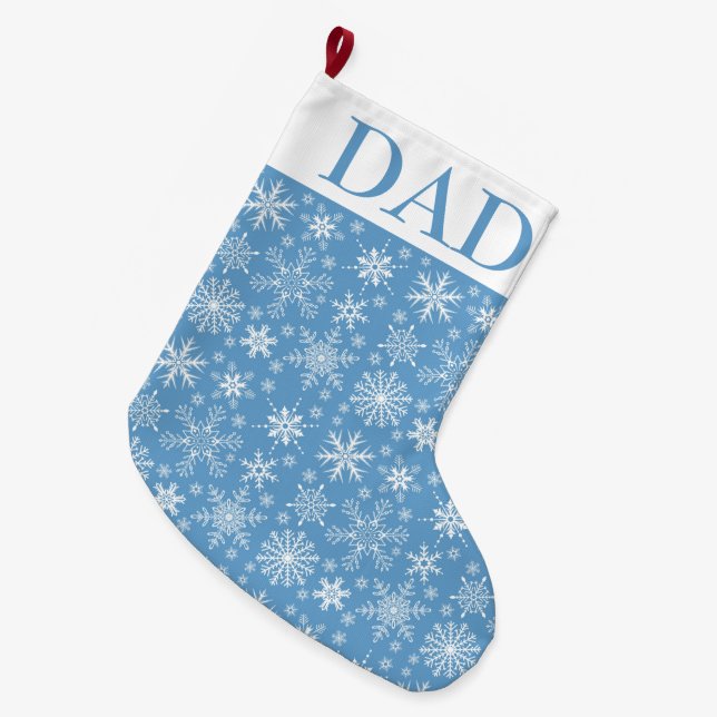 Meia De Natal Grande Flocos de neve (Frente (Pendurada))