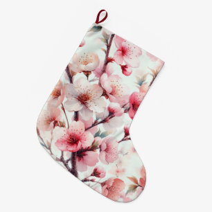 Meia De Natal Grande Flor de Cerejeira