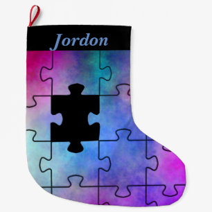 Meia De Natal Grande Florillas Autism Misse Piece