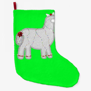 Meia De Natal Grande Fora de Natal Alpaca Feliz Navidad