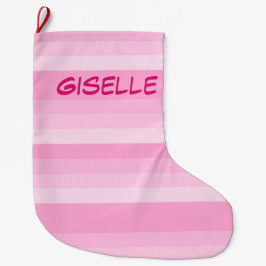 Meia De Natal Grande Formas de estocagem de Natal em tiras Rosa