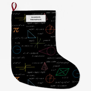 Meia De Natal Grande Fórmulas matemáticas coloridas