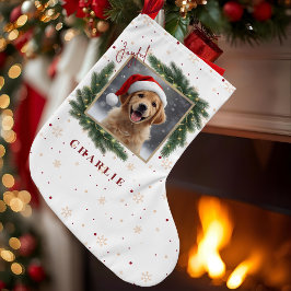 Meia De Natal Grande Foto de Natal Personalizada do seu Animal de Estim