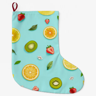 Meia De Natal Grande Fruta mista