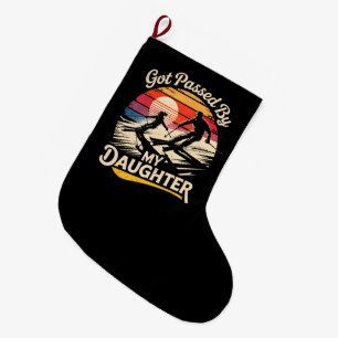 Meia De Natal Grande Fui Ultrapassado Por Minha Filha Divertido Esqui A