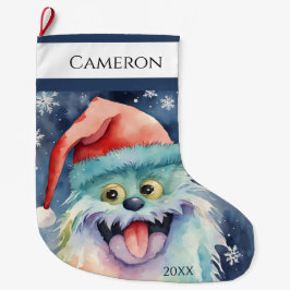 Meia De Natal Grande Furry Xmas Monster