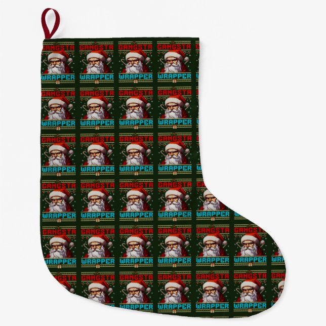 Meia De Natal Grande Gangster Wrapper Christmas Stocking (Frente)