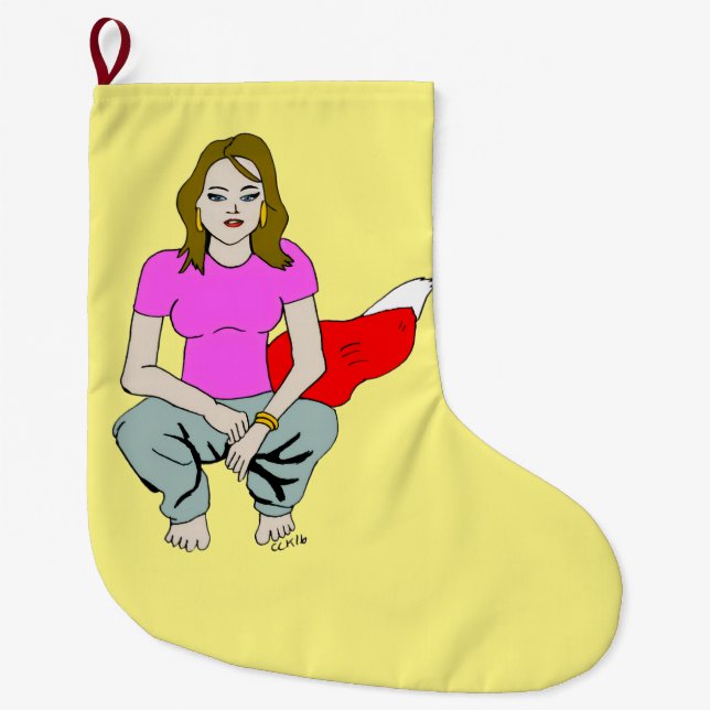 Meia De Natal Grande garota foxy (Frente)