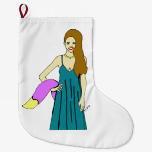 Meia De Natal Grande garota foxy