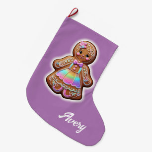 Meia De Natal Grande Garota Gingerpão