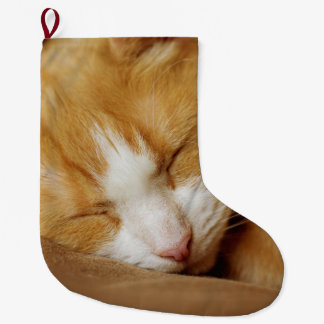 Meia De Natal Grande Gatinho Dormindo
