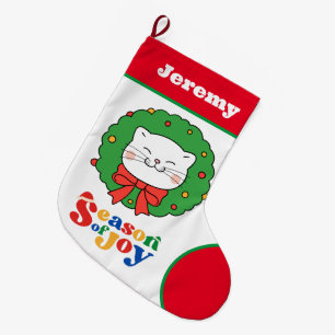 Meia De Natal Grande Gatinho Kawaii Gatinho Bonito Festa de Natal