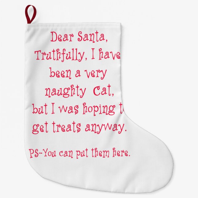 Meia De Natal Grande Gato impertinente (Frente)