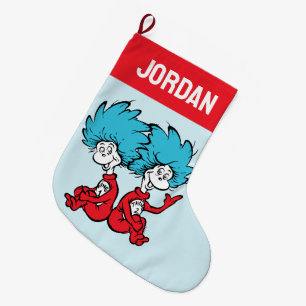 Meia De Natal Grande Gato no Chapéu Uma Coisa e Duas Coisas