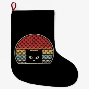 Meia De Natal Grande Gato Retro Vintage