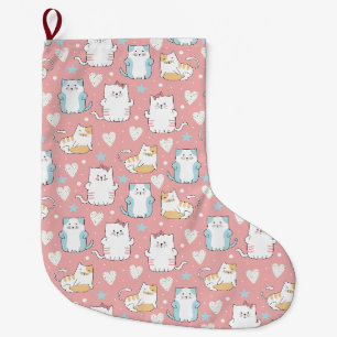 Meia De Natal Grande Gatos Cons