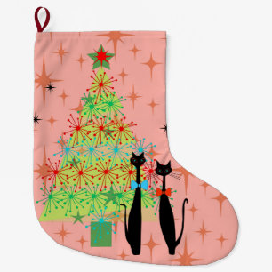 Meia De Natal Grande Gatos de Natal Modernos Meios séculos da Era Atô