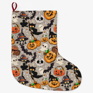 Meia De Natal Grande Gatos engraçados da festa de Halloween
