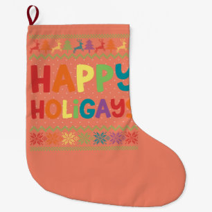 Meia De Natal Grande Gay Natal Feliz Holigays LGBT Feliz Arco-Íris
