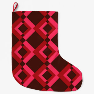 Meia De Natal Grande Geométrico vermelho, cor-de-rosa, corajoso,