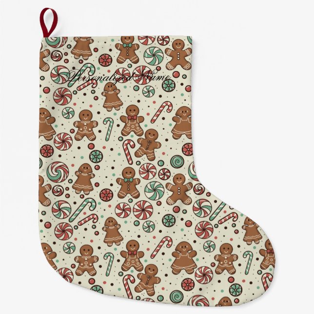 Meia De Natal Grande Gingerbread Delight (Frente)