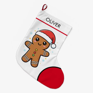 Meia De Natal Grande Gingerpão bonito com Natal