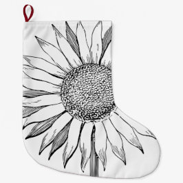 Meia De Natal Grande Girassol Ilustrado