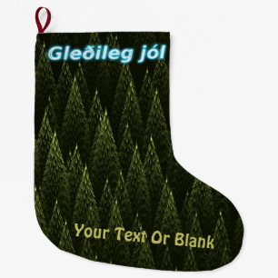 Meia De Natal Grande Gleðileg Jól - Coníferas