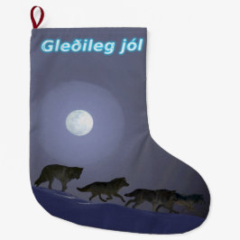 Meia De Natal Grande Gleðileg jól - Wolf Pack