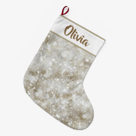 Meia De Natal Grande Glitter Christmas Stocking | Personalized Name