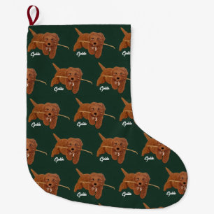 Meia De Natal Grande Goldie Doodle