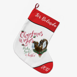 Meia De Natal Grande GOTA | Natal Deseja Bebê Goat Kisses Nubian 3