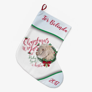 Meia De Natal Grande GOTA O Natal Deseja O Bebê-Cabra Angora