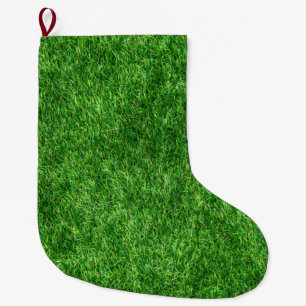 Meia De Natal Grande Grama Verde