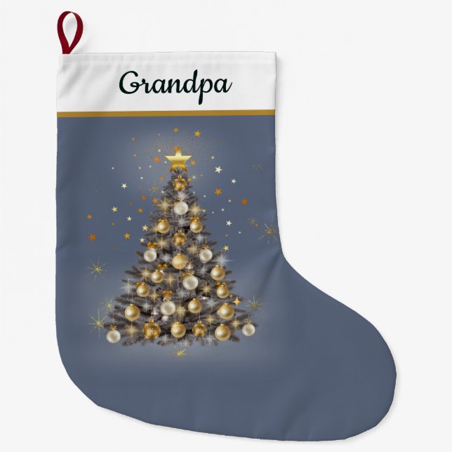 Meia De Natal Grande Grandad’s Festive Christmas Stocking – Blue (Frente)