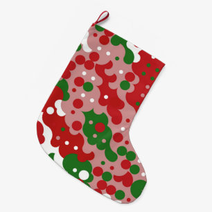 Meia De Natal Grande Groovy Funky Mod Retro Padrão de Natal