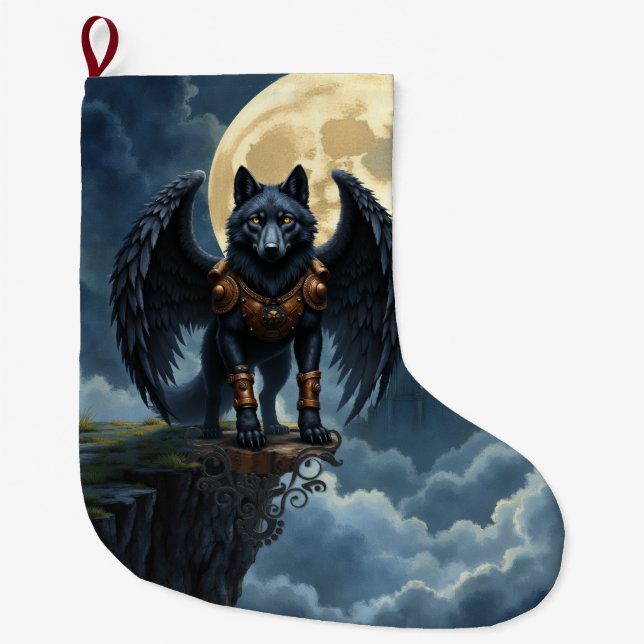 Meia De Natal Grande Guardião da Lua – O Lobo de Asa Preta (Frente)