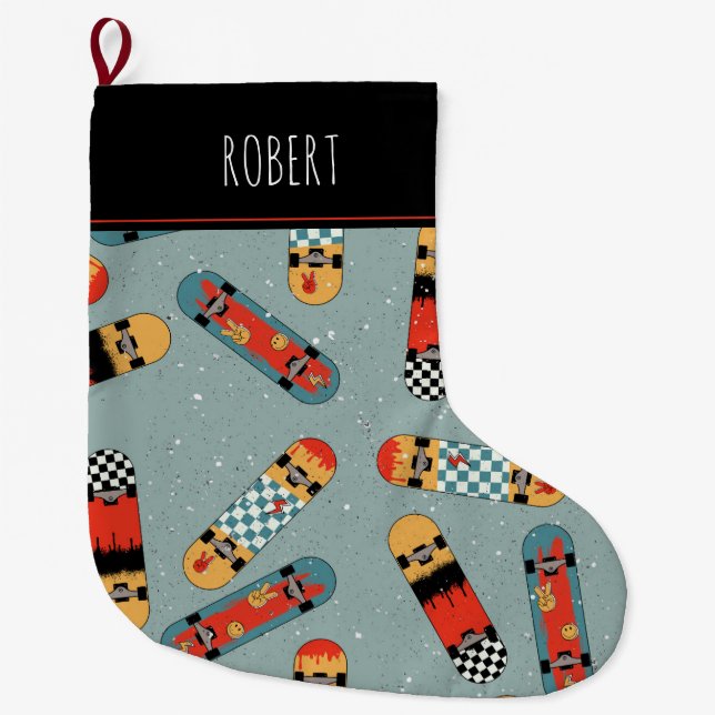 Meia De Natal Grande Guias Legal Azuis de skate (Frente)