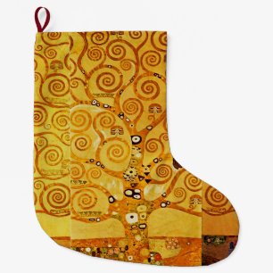 Meia De Natal Grande Gustav Klimt Tree of Life: Art Nouveau Symbolista