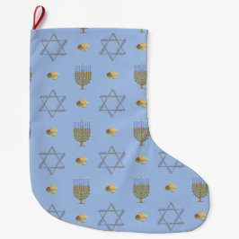Meia De Natal Grande Hanukkah Stocking