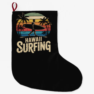 Meia De Natal Grande Havaí Surf Retro - Surfista Vintage Praia do Pôr d