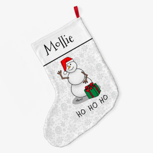 Meia De Natal Grande Ho Ho Feliz Natal Snowman