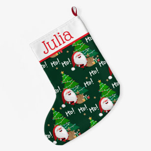 Meia De Natal Grande Ho Ho Ho Papai Noel