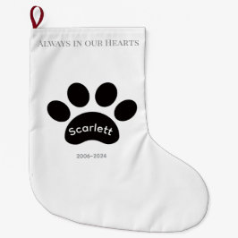 Meia De Natal Grande Holiday Tribute with Black & White Paw Prints