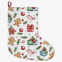 Meia De Natal Grande Homem-pão de Natal bonito