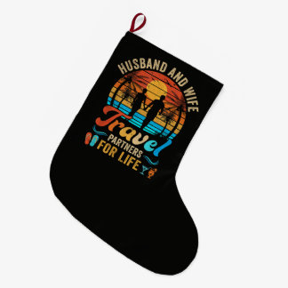 Meia De Natal Grande Husband and Wife Travel Partners for Life Beach