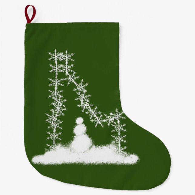 Meia De Natal Grande Idaho Snowflake (Frente)