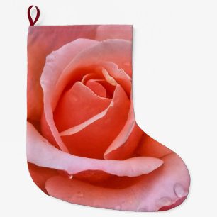 Meia De Natal Grande Impressão de Arte Botânica Rosa Romântica