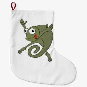 Meia De Natal Grande Incrível Chameleon